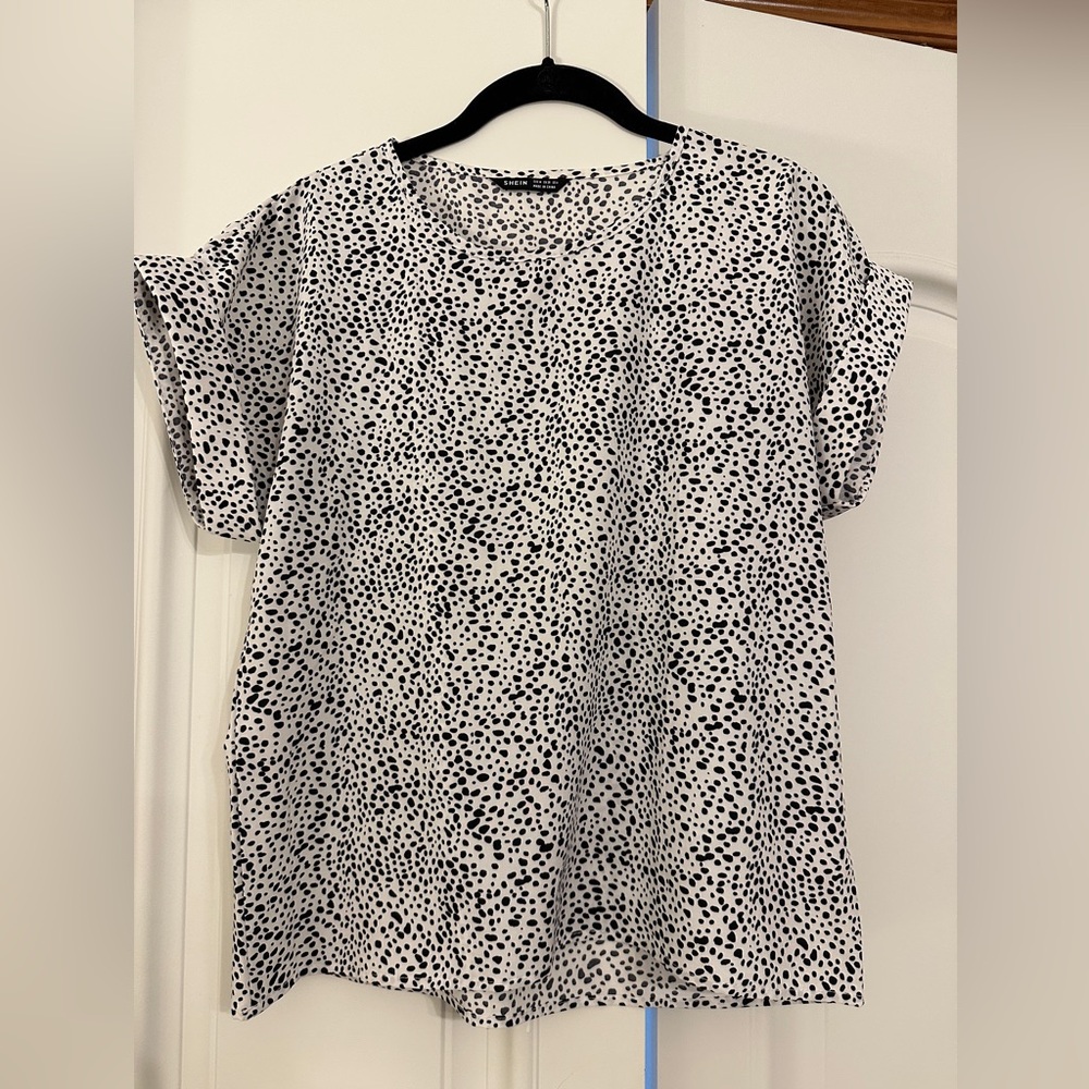 Black and white dot blouse